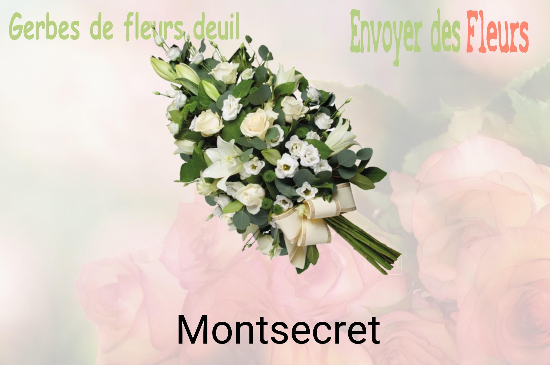 Gerbe de fleurs de deuil livrée à Montsecret